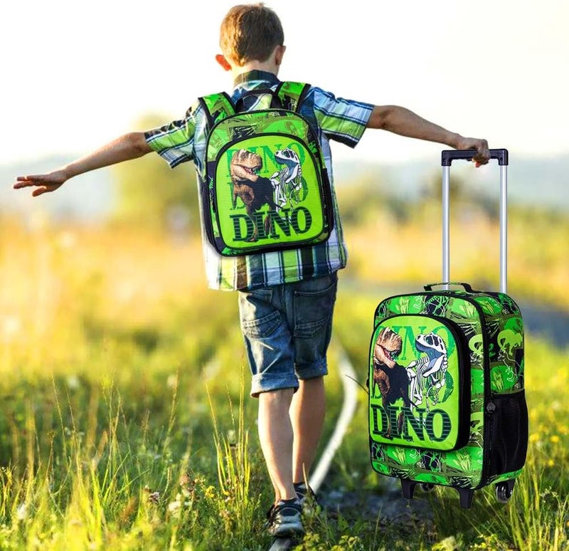 WZLVO Kids Luggage for Boys and Girls, Cute Dinosaur Unicorn Rolling Wheels Suitcase for Toddler Children - Image 2